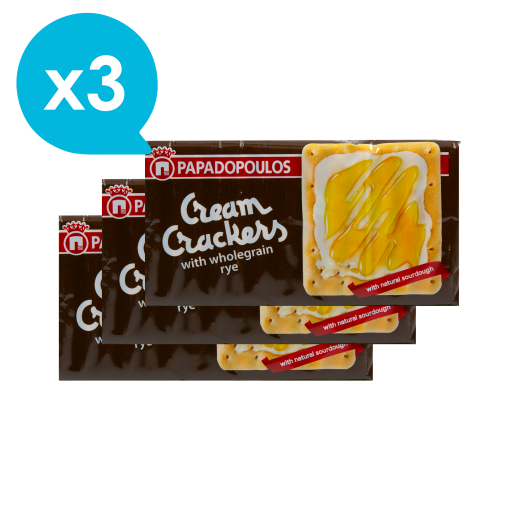 Cream Crackers with Wholegrain Rye x3 | PAPADOPOULOS