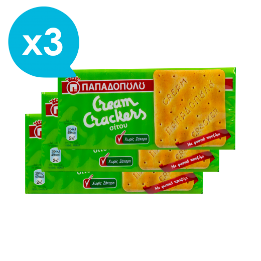 Cream Crackers without Sugar x3 | PAPADOPOULOS
