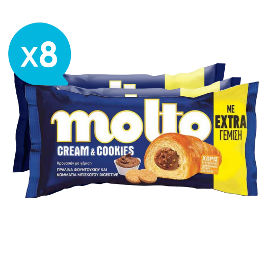 Κρουασάν με Πραλίνα Φουντουκιού & Μπισκότα Digestive (x8) | MOLTO