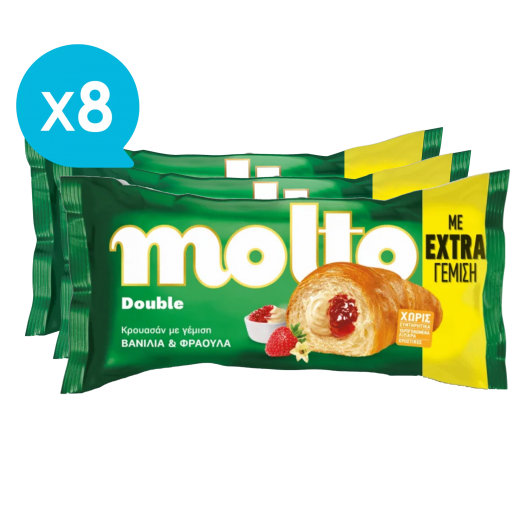 Croissant with Strawberry & Vanilla Cream (x8) | MOLTO