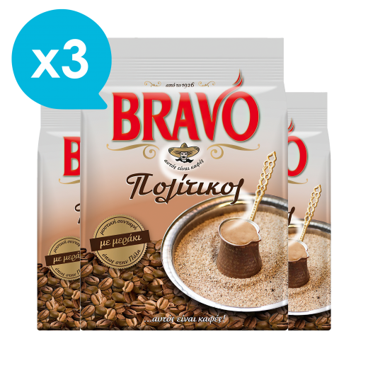 Ελληνικός Καφές Πολίτικος x3 | Bravo