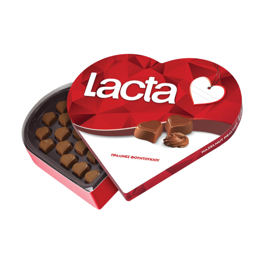 Σοκολατένιες Καρδιές με Πραλίνα Φουντουκιού | Lacta
