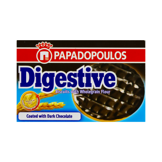 Biscuits with Wholegrain Flour with Dark Chocolate (Digestive) | PAPADOPOULOS