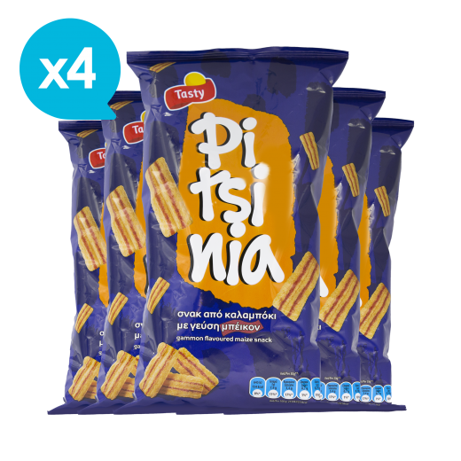 Pitsinia Corn Snack with Bacon Flavor (x4) | Tasty