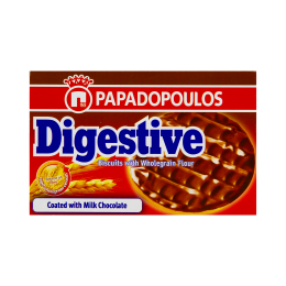 Biscuits with Wholegrain Flour with Milk Chocolate (Digestive) x3 | PAPADOPOULOS