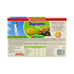 Μπάρες Δημητριακών Digestive, με Κομμάτια & Επικάλυψη Μαύρη Σοκολάτα χωρίς προσθήκη ζάχαρης | Παπαδοπούλου